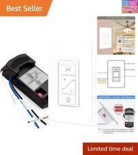 Universal Ceiling Fan Wall Remote Control and Receiver Kit, 3 Speed, Light Di...