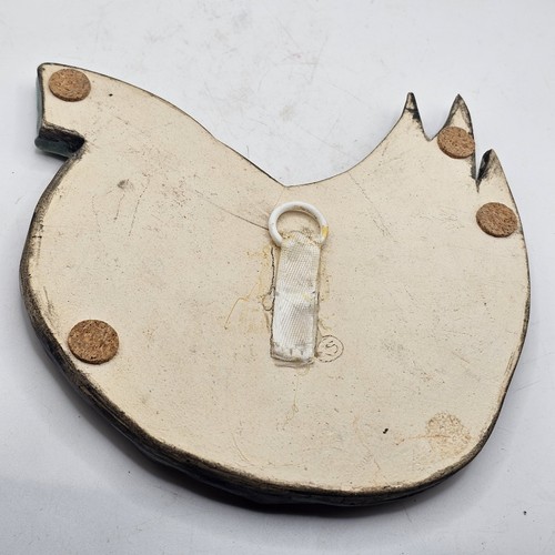 Studio Arte Ceramica Piastrella Uccellino Appeso a Parete Tenuta Ritrovamento Firmato - Foto 2 di 5