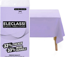 Lavender 12 Pack Premium Disposable Plastic Tablecloth 54 x 108 in - Party Plast