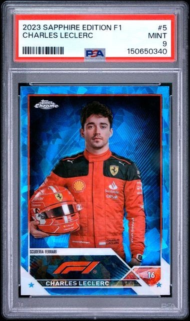 CHARLES LECLERC 2023 Topps Chrome F1 SAPPHIRE EDITION #5 PSA 9 MINT