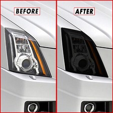 FOR 08-14 Cadillac CTS CTS-V Headlight SMOKE Precut Vinyl Tint Overlays