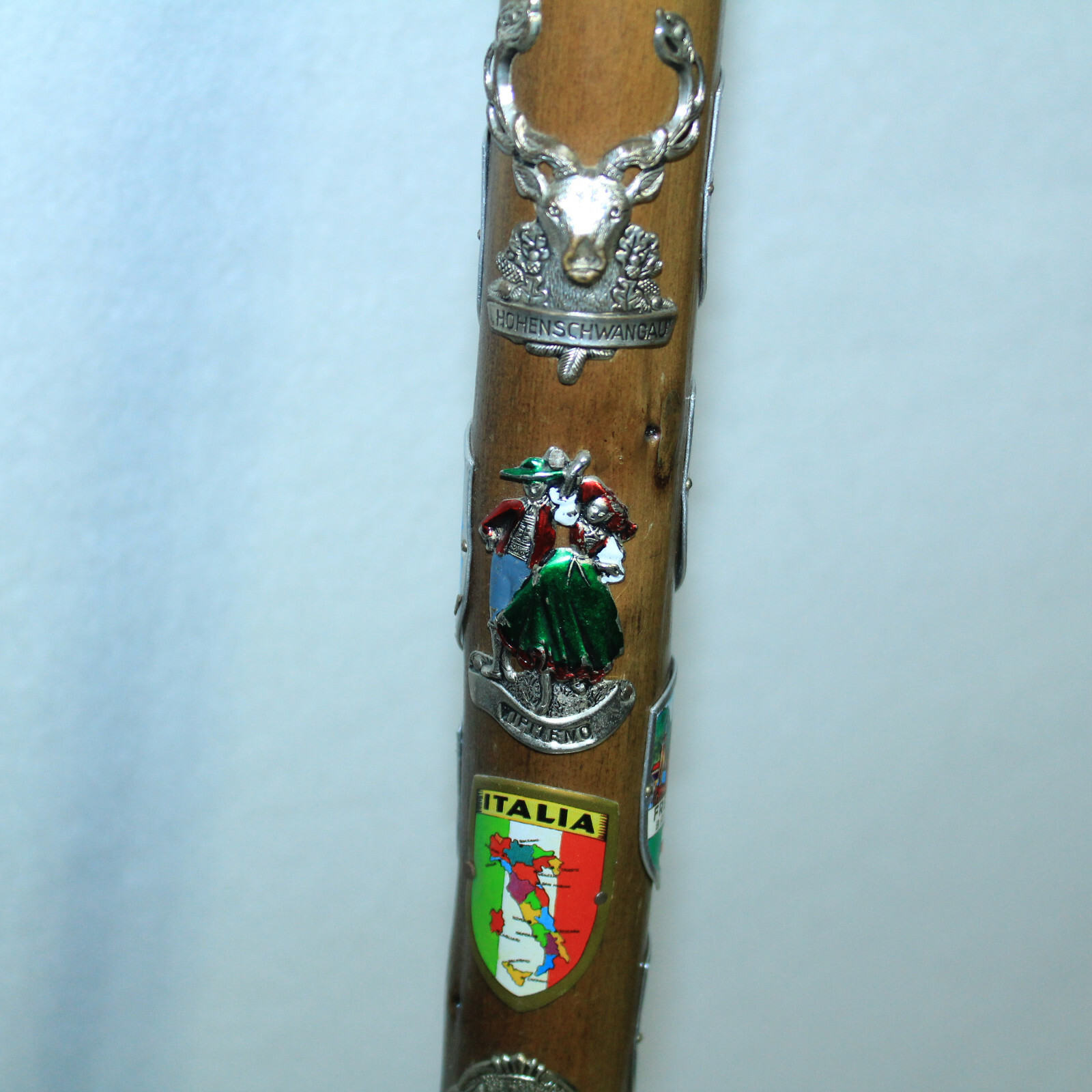 VTG German Ice Walking Stick Wanderstock With 37 EUROPEAN