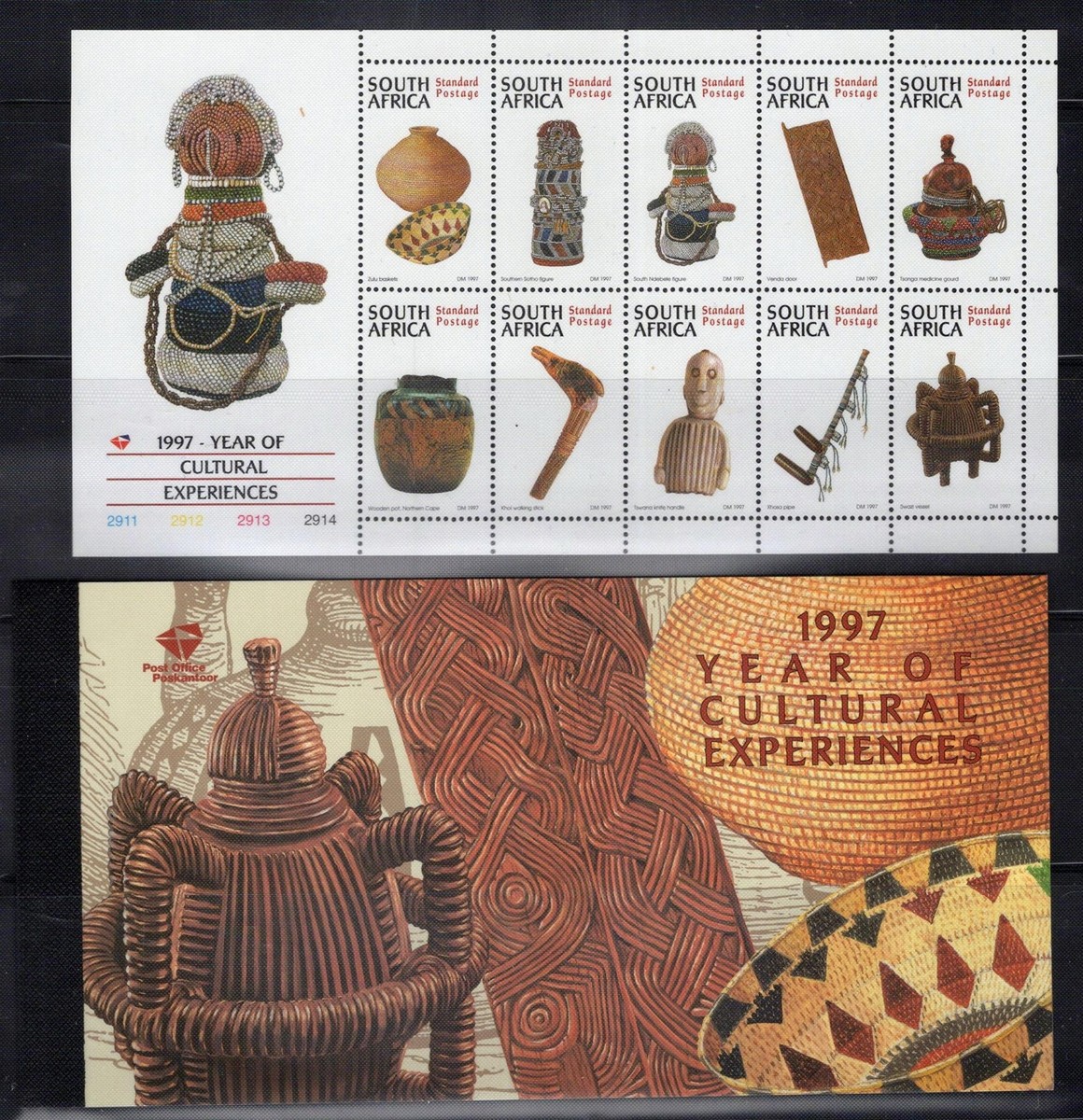 South Africa 982a, 982c MNH Complete Booklet Culture Art Pottery
