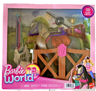 Barbie World Horse Trophy Winning Jumper Champion & Accessories NEW