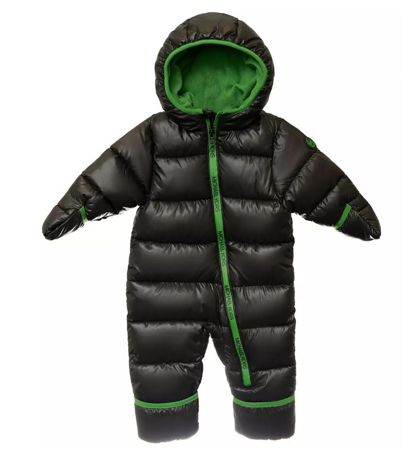 NWT Michael Kors 6-12 Month Baby Quilted Hooded Black Pram One