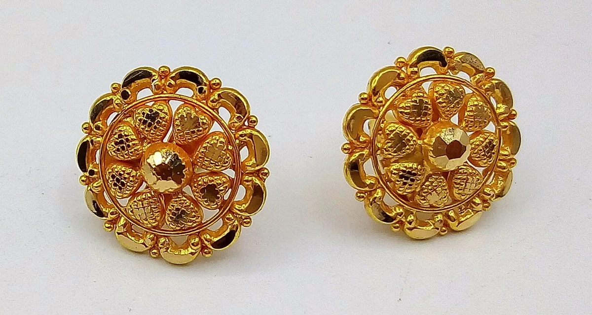 Latest Collection Of Gold Stud Earrings Tops Online| Aura Jewels