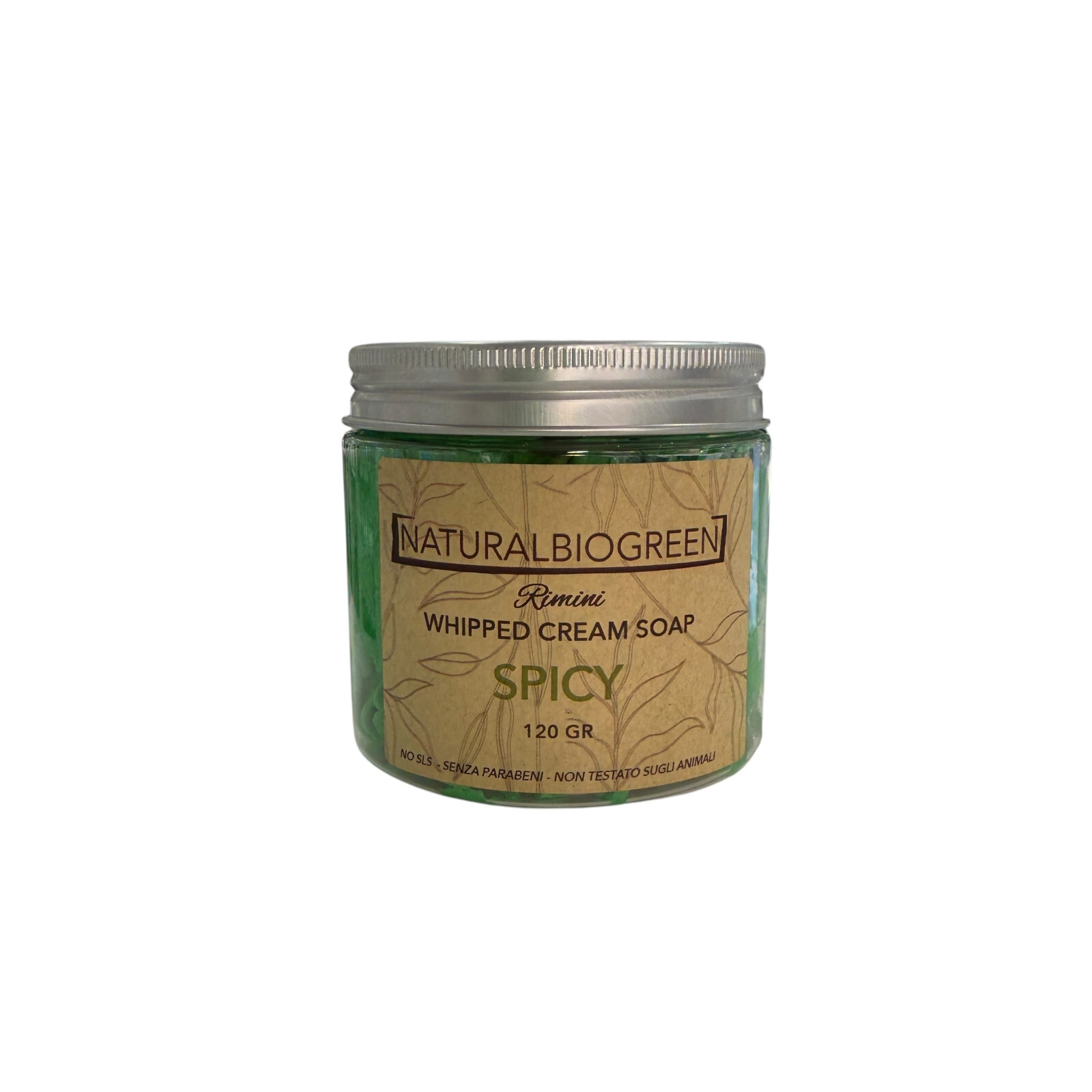 Naturalbiogreen Whipped Cream Soap Sapone in Crema Profumato Spicy 120 gr