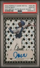 2022 Perfect Game AUTO Black Wave 2/5 JUSTIN BEST Florida State Seminoles PSA 10