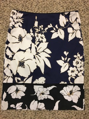 Best Savings for white house black market floral cotton skirt size 2