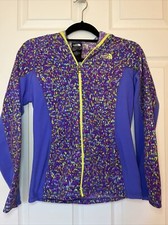 The North Face Girls Fleece Jacket Size Large 14/16 Purple Confetti Full Zip