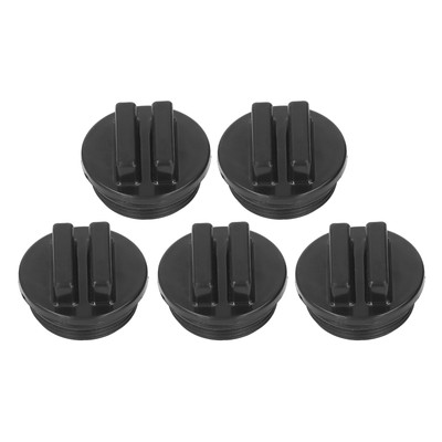 (Black)5Pcs G1 1/2 Male Thread Winter Plug Pool Return Line Filter Drain Plug
