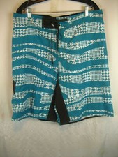 Mens NWT Joe Boxer Blue Check Poly Flat Front Swim Board Shorts sz Lx11