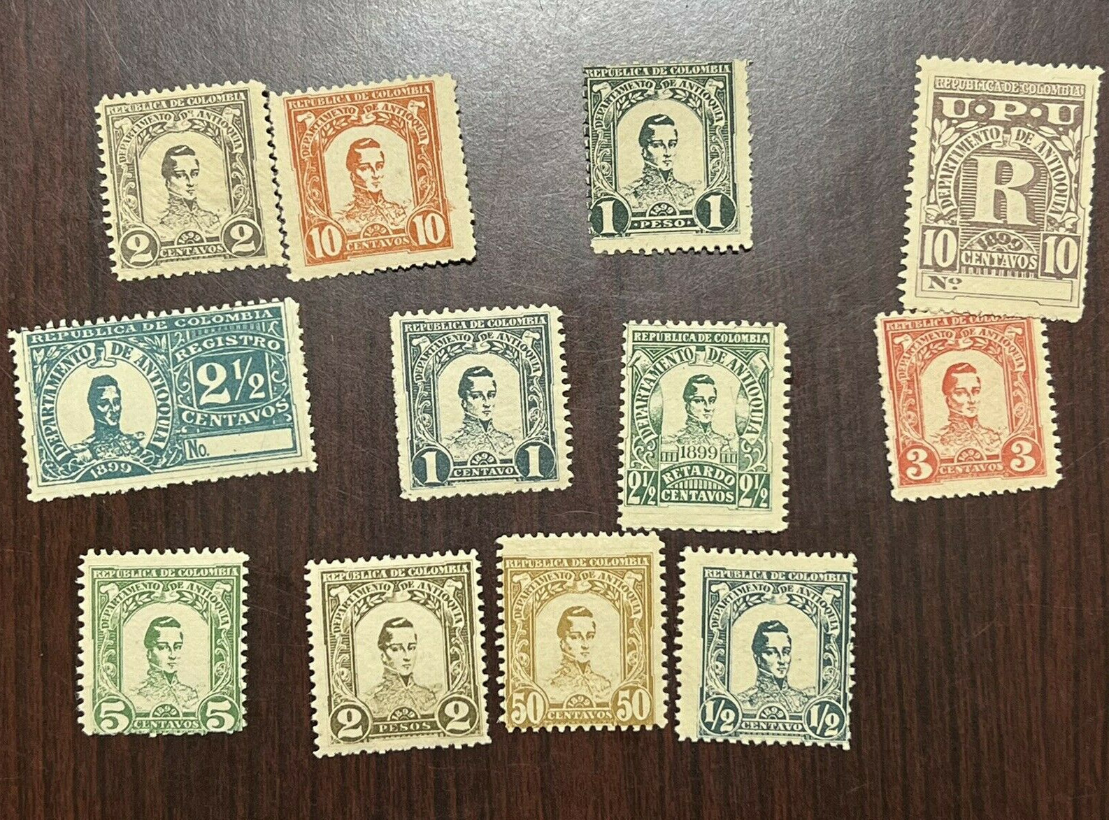 Colombia Antioquia Lot of 12 Mint Different