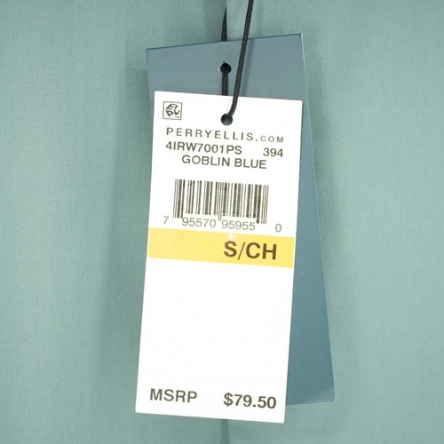 Perry Ellis Men's Dress Shirt S Green Solid Non-Iron 100% Cotton NWT $79.50 - Picture 6 of 12