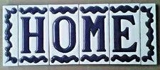 Spanish Hand Painted Navy Blue Ceramic House Address Number Letter Mosaic Tiles