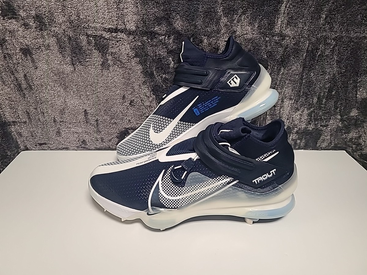 Men's 14 Nike Force Zoom Mike Trout 7 Blue Baseball Metal Cleats