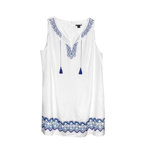 Antibes Blanc Linen Dress size Large | eBay