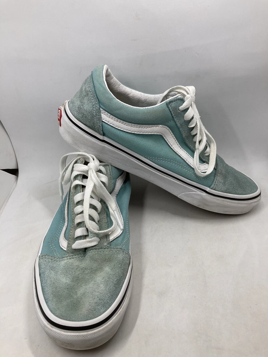 Vans Off The Wall Old Skool Light Blue Suede Low Top Shoes M 7.5 W