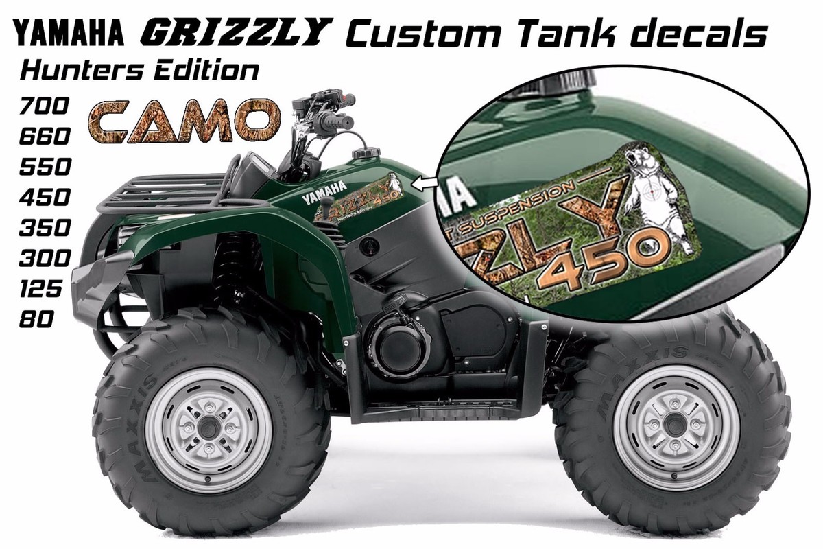 Yamaha Grizzly Hunters Camo Tank Decal ATV Kit 80 125 350 450 550