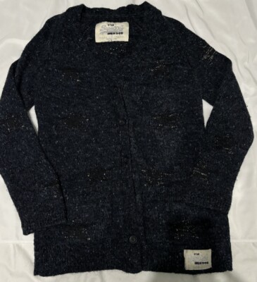 Superdry Premium Metallic Long Strick Cardigan Damen Large Mohair Mischung