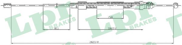 LPR C0715B Cable, Parking Brake For Renault-image