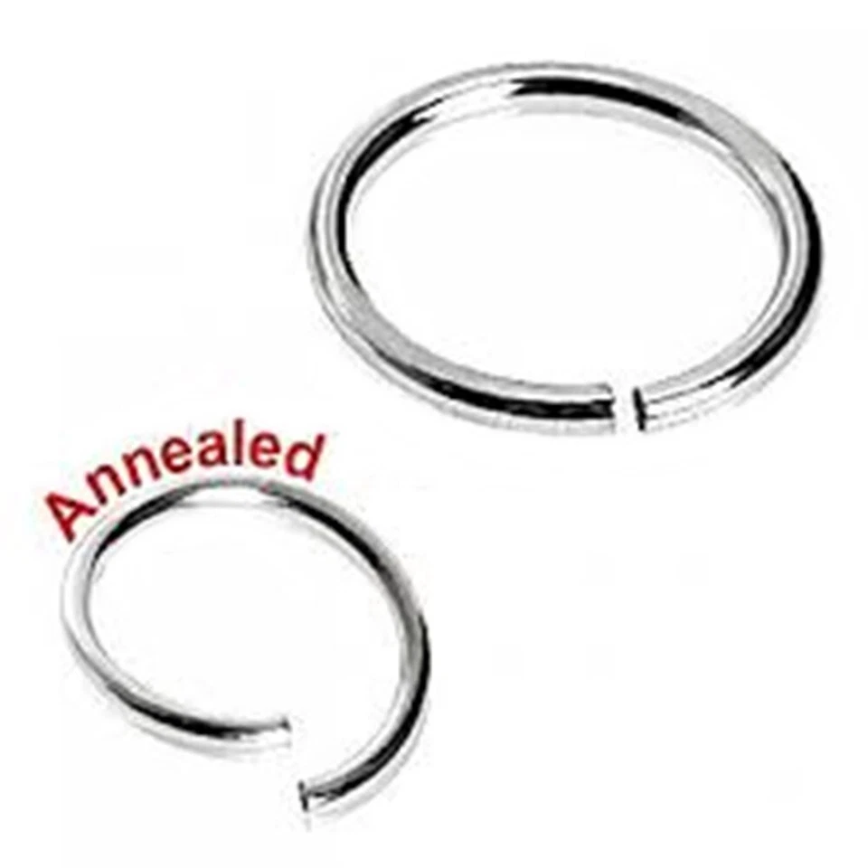 Anillo dividido aro nariz recocido con bola de ópalo fija de 3 mm oro rosa IP 20 calibre 5/16" Foto 2 de 4