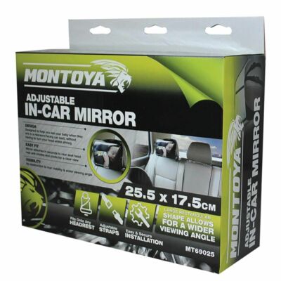KINDER BLICK IM AUTO SPIEGEL BABY SICHERHEIT GROSS BREIT NACH HINTEN GERICHTETER SITZ 25,5x17,5cm