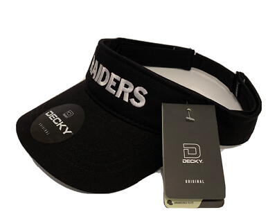 Raiders Visor Hat Cap Decky Adjustable Black Custom Embroidered