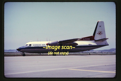 Korean Air Lines Fokker F27 Aircraft at Korea in 1971, Original Slide ...