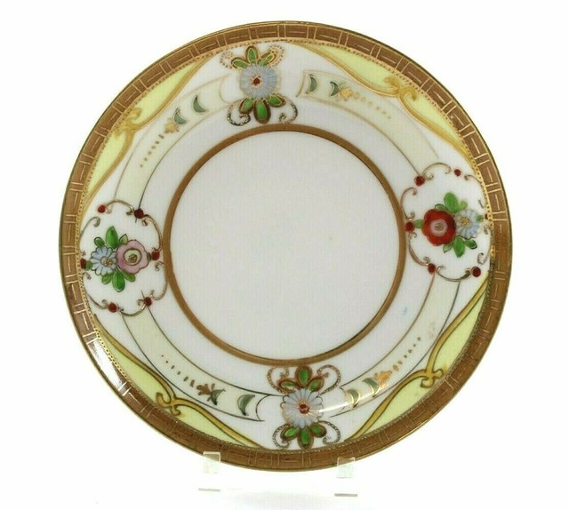 Nippon Gold Hand Painted Flower Saucer Plate 6.5 in Vintage eBay
