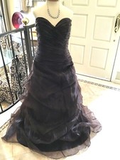 NEW Jordan Couture Pageant prom social dress w/pick up skirt Brown 12