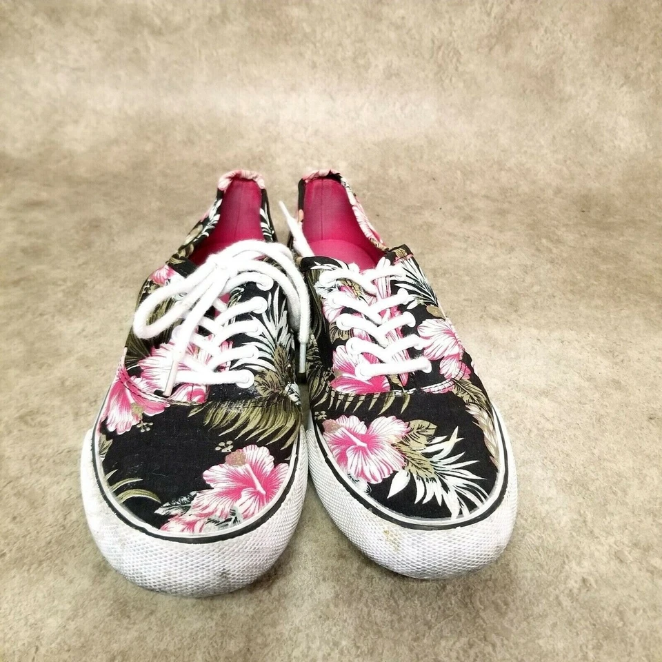 Mossimo Mujer 096123073 Talla 8 Negro Rosa Textil Floral Con Cordones Casual Zapatilla Foto 4 de 4