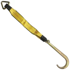 3" x 30" Tow Strap Car Strap with D Ring and 15" J Hook Single Leg