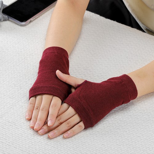 NEU Halb Fingerlose Handschuhe Winter Strickhandschuhe Weich Warm Damen Herren - Bild 32 von 53