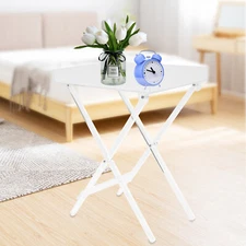 Transparent Acrylic Folding Tray Table Coffee Laptop End Side Table Furniture
