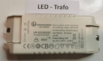 Unionpower Paulmann 92718 LED Driver UP-LD15D35C 15 Watt 350mA Transformator T22