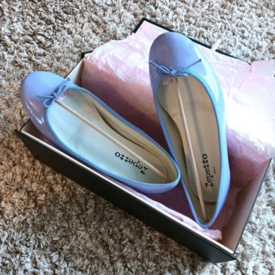 Repetto Camille Round Toe Ballerina Pumps Size 36 Light Purple Patent Leather