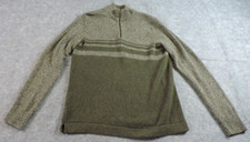 Eddie Bauer Mens LT Large Tall Quest 1/4 Zip Pullover Cable Knit Sweater Jumper
