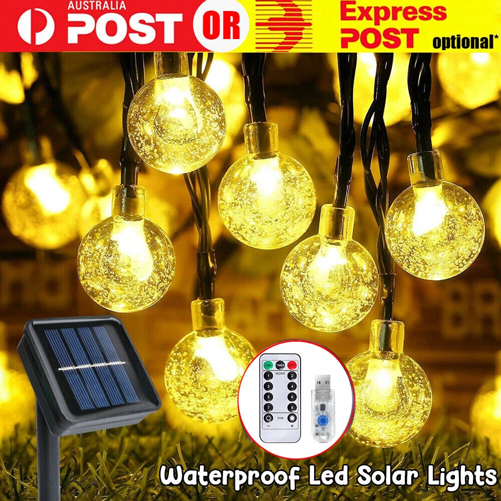 Solar globe 2024 string lights outdoor