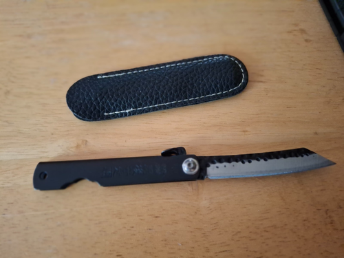 Pocket Knife: Flip Open - 6" KNIFE hand wrought appearance   unused - Picture 2 of 2