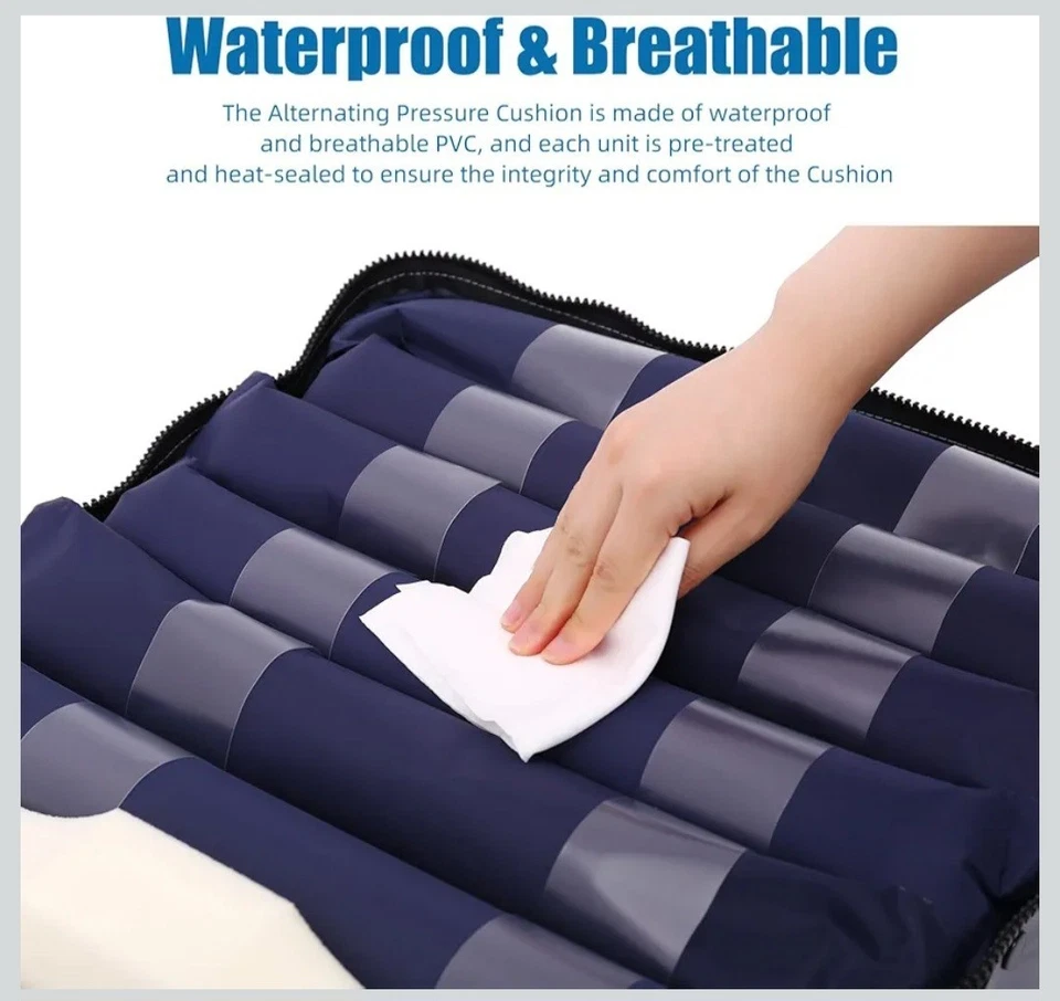 Cojín de presión alterna para silla de ruedas impermeable cojín de celda de aire cojín cojín de asiento Foto 3 de 4