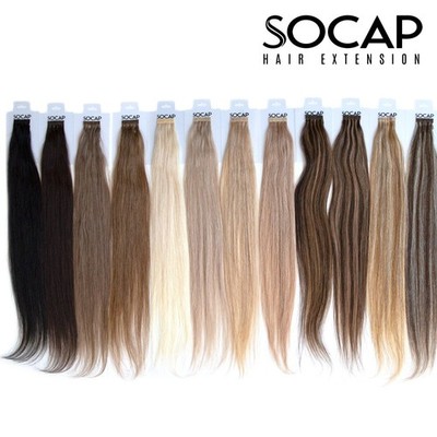SOCAP Hair Extensions Echthaar Remy Haarverlängerung glatte Struktur 50 cm