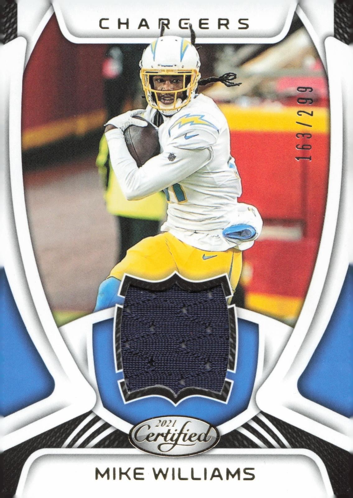 2021 Panini Certified Mike Williams Materials #/299 #M-MW