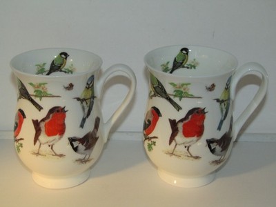 Lot 2 Roy Kirkham 4.25'' Garden Birds Eleanor Shaped Fine Bone China Mugs 9977754