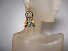 6 pairs Chandelier Dangle Drop Earrings Stones Art Glass Faux Pearl VTG Jewelry — photo 9