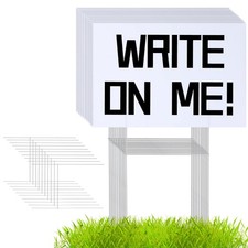 10 PACK 18 x 12 Inches Blank Yard Signs Waterproof Corrugated Plastic Signs,...