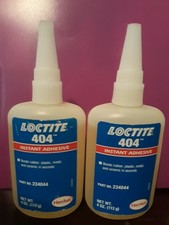 Two NEW bottles Loctite 404. Each bottle is 4oz of Instant Adhesive.