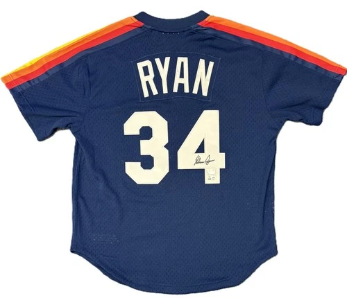 Nolan Ryan Signed Mitchell Ness Houston Astros Jersey Fanatics MLB