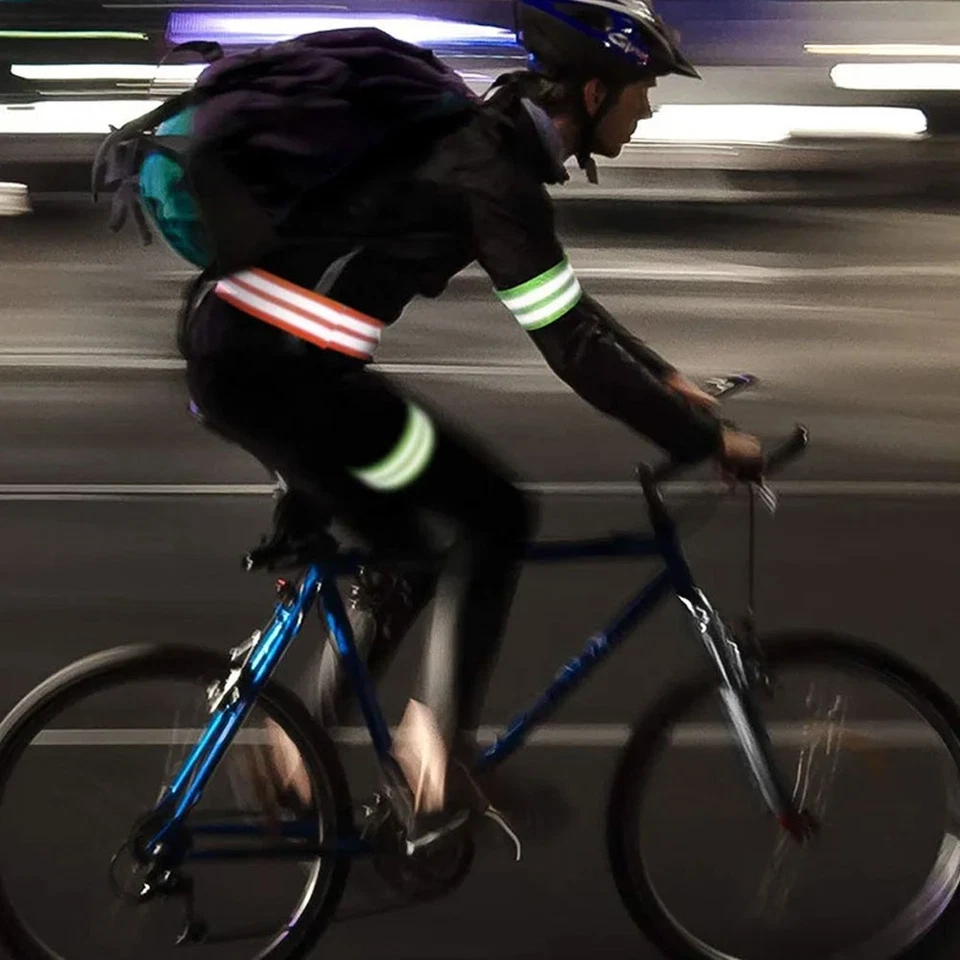 4Pcs Reflective Bands Elastic Armband Wristband Ankle Leg Strap Safety Reflector - Image 4 of 4