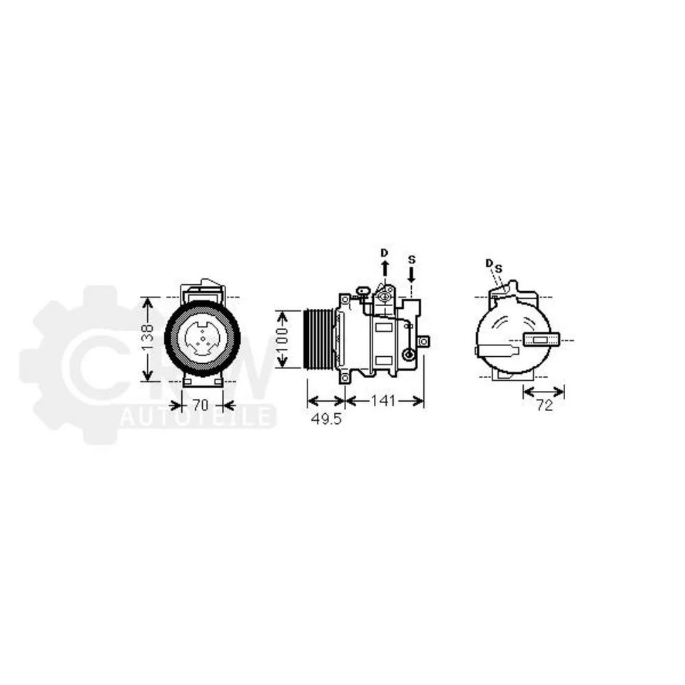Compresseur climatisation pour Mercedes-Benz CLK Cabriolet année 05-10 - Photo 1/1